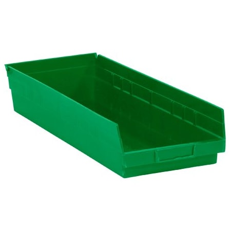 Bsc Preferred 23 5/8 x 8-3/8 x 4'' Green Plastic Shelf Bin Boxes, 6PK BUY00015156